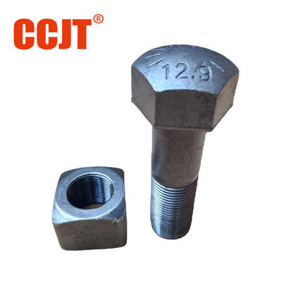 Black Oxide Excavator Track Bolt Metric Level 12.9 Cold Formed Zinc Plated Thread Bolts