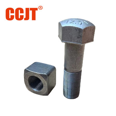 High Tensile High Strength Plow Track Shoe Bolts And Nuts M40 M28 M16 Hex Flange Black 8.8 Grade