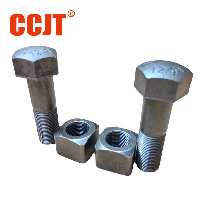 Black Oxide Excavator Track Bolt Metric Level 12.9 Cold Formed Zinc Plated Thread Bolts
